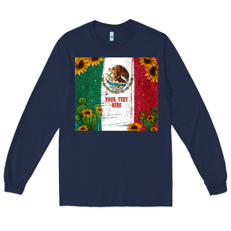 Preview Cactus Sunflower Mexican Flag Long Sleeve Tee by Jasminsmagicworld | Teevron