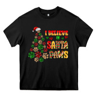 Black i believe in santa paws Heavy Core Tee - MaliasSmallBusiness