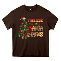 Chocolate Brown i believe in santa paws Heavy Core Tee - MaliasSmallBusiness