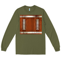 Army Green distressed american football pattern Long Sleeve Tee - TumblerDesignByShophia