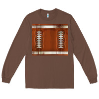 Chestnut distressed american football pattern Long Sleeve Tee - TumblerDesignByShophia