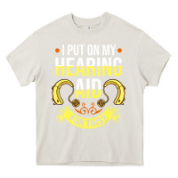 Cream hearing aid gift funny deaf awareness t shirt Heavy Core Tee - tuanDangUi