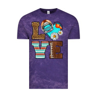 Cloud Purple American Football love and helmet Vintage Tee - NancyCooperArtShop