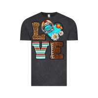 Vintage Black American Football love and helmet Vintage Tee - NancyCooperArtShop