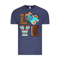 Vintage Denim American Football love and helmet Vintage Tee - NancyCooperArtShop