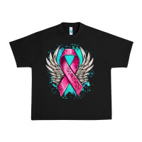 Black cancer ribbon with angel wings Urban Heavy Tee - NancyCooperArtShop