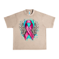French Oak cancer ribbon with angel wings Urban Heavy Tee - NancyCooperArtShop