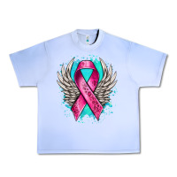 Grape Ice cancer ribbon with angel wings Urban Heavy Tee - NancyCooperArtShop