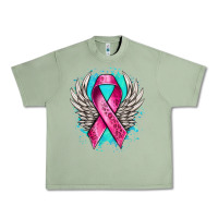 Oil Green cancer ribbon with angel wings Urban Heavy Tee - NancyCooperArtShop
