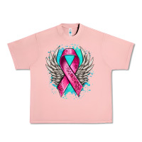 Salmon cancer ribbon with angel wings Urban Heavy Tee - NancyCooperArtShop