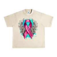 Sandshell cancer ribbon with angel wings Urban Heavy Tee - NancyCooperArtShop