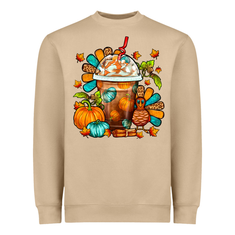 Thanksgiving Frappe Coffee Heavyweight Sweatshirt by FaDigitalArtStudio | Teevron