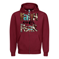 Burgundy Faith Over Fear Zipper Hoodie - FaDigitalArtStudio