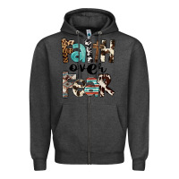 Charcoal Heather Faith Over Fear Zipper Hoodie - FaDigitalArtStudio