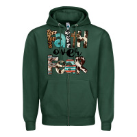 Sports Green Faith Over Fear Zipper Hoodie - FaDigitalArtStudio