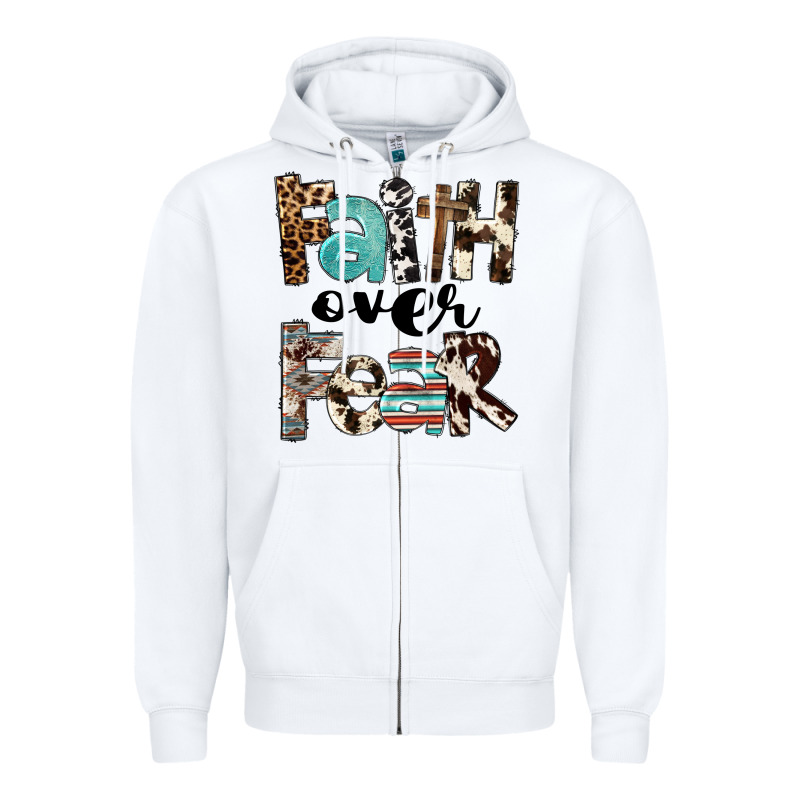 Faith Over Fear Zipper Hoodie by FaDigitalArtStudio | Teevron