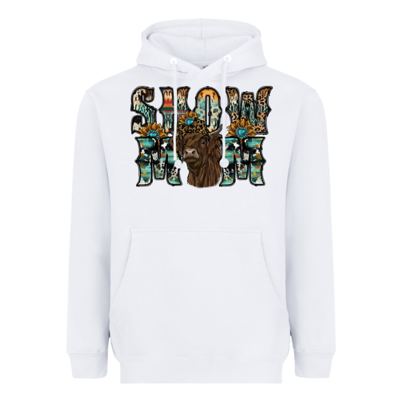 Show Mom Highland Cow Heavyweight Hoodie by SublimationCraftShop | Teevron