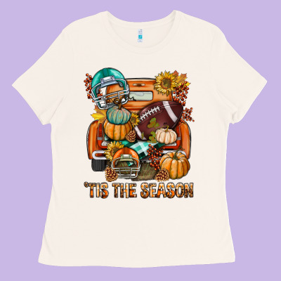 Tis The Season Fall Football Truck Ladies Tee Designed By Bundleandbundleshop