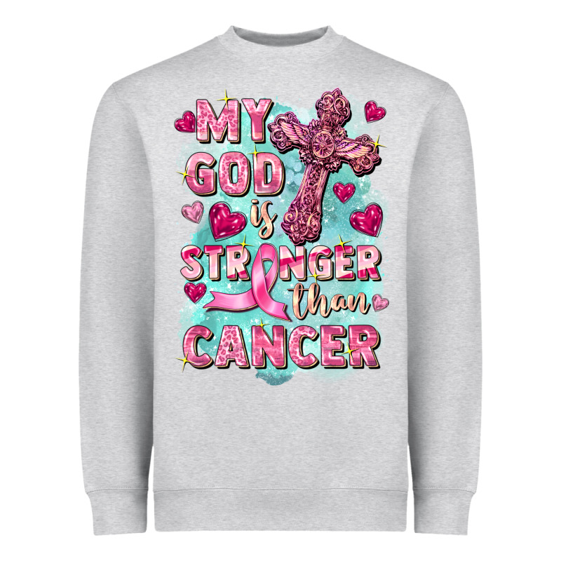My God Is Stronger Than Cancer Heavyweight Sweatshirt by FaDigitalArtStudio | Teevron