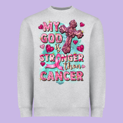 My God Is Stronger Than Cancer Heavyweight Sweatshirt Designed By Fadigitalartstudio
