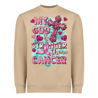 Mushroom My God is stronger than Cancer Heavyweight Sweatshirt - FaDigitalArtStudio
