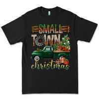 Black Small Town Christmas With Truck Premium Tee - BundleAndBundleShop