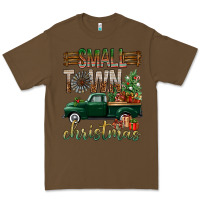 Cacao Small Town Christmas With Truck Premium Tee - BundleAndBundleShop
