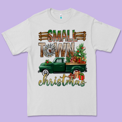 Small Town Christmas With Truck Premium Tee Designed By Bundleandbundleshop