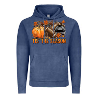 Vintage Denim Tis' the season Football black helmet Vintage Hoodie - NancyCooperArtShop