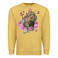 Antique Gold Baby Hippo With Tutu Premium Sweatshirt - LillyAllenDesigns