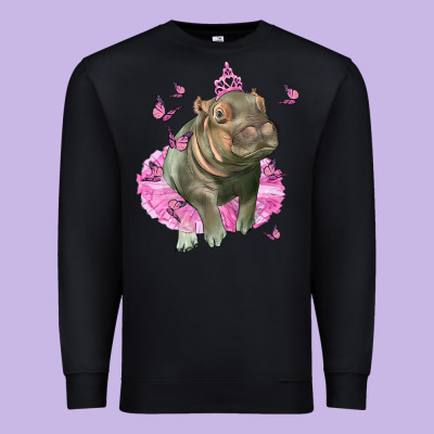 Baby Hippo With Tutu Premium Sweatshirt Designed By Lillyallendesigns