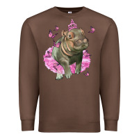 Chestnut Baby Hippo With Tutu Premium Sweatshirt - LillyAllenDesigns