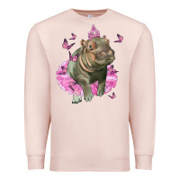 Pale Pink Baby Hippo With Tutu Premium Sweatshirt - LillyAllenDesigns