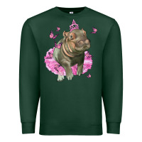Sports Green Baby Hippo With Tutu Premium Sweatshirt - LillyAllenDesigns