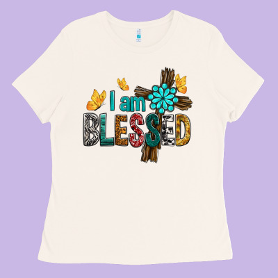I Am Blessed Cross Ladies Tee Designed By Bundleandbundleshop