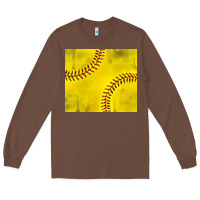 Chestnut distressed softball pattern Long Sleeve Tee - TumblerDesignByShophia