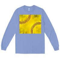 Colony Blue distressed softball pattern Long Sleeve Tee - TumblerDesignByShophia