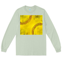 Matcha distressed softball pattern Long Sleeve Tee - TumblerDesignByShophia