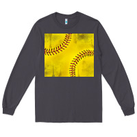 Smoke distressed softball pattern Long Sleeve Tee - TumblerDesignByShophia