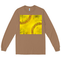 Toasted Coconut distressed softball pattern Long Sleeve Tee - TumblerDesignByShophia