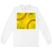 Distressed Softball Pattern Long Sleeve Tee | Teevron