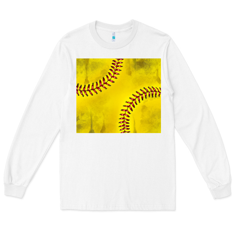 Distressed Softball Pattern Long Sleeve Tee by TumblerDesignByShophia | Teevron