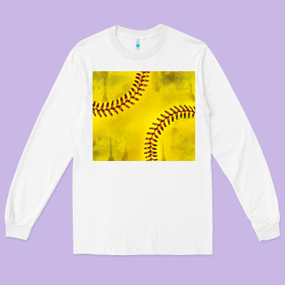 Distressed Softball Pattern Long Sleeve Tee Designed By Tumblerdesignbyshophia