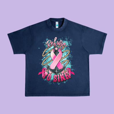 Refuse To Sink Cancer Anchor Urban Heavy Tee Designed By Nancycooperartshop