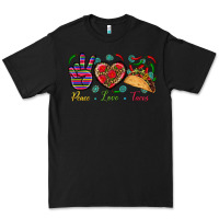 Black Peace Love Tacos Premium Tee - BundleAndBundleShop