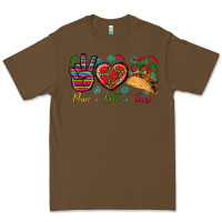 Cacao Peace Love Tacos Premium Tee - BundleAndBundleShop