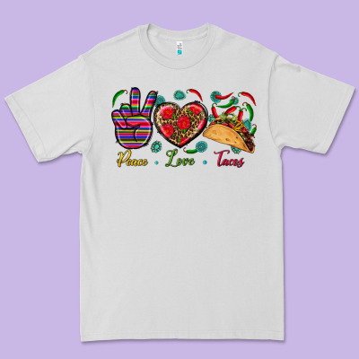 Peace Love Tacos Premium Tee Designed By Bundleandbundleshop