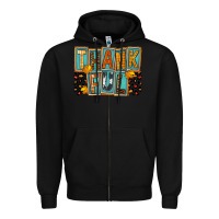 Black thankful Zipper Hoodie - FaDigitalArtStudio