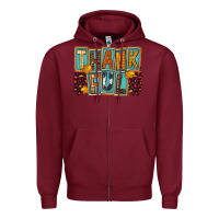 Burgundy thankful Zipper Hoodie - FaDigitalArtStudio