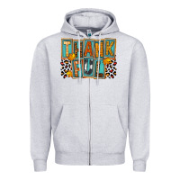 Heather Grey thankful Zipper Hoodie - FaDigitalArtStudio